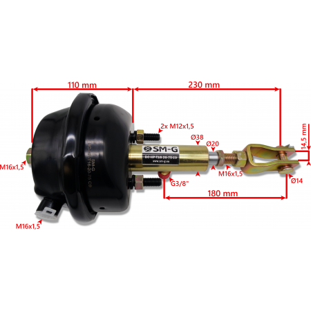 SIŁOWNIK HYDRAULICZNO PNEUMATYCZNY T16-20 + MOCOWANIE